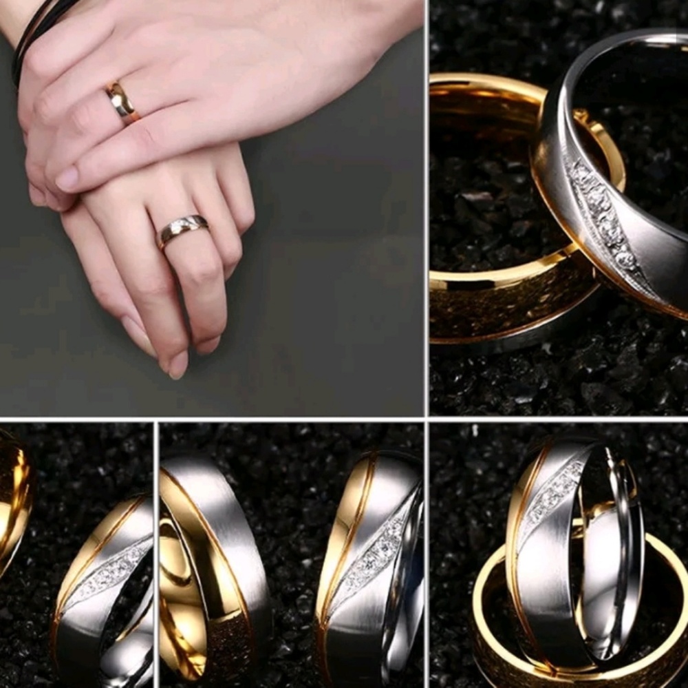 Size 10 Unisex ring wedding band 18k over stainless steel
